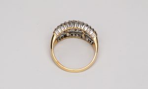 10k Yellow Gold Round & Baguette Diamond Band-399