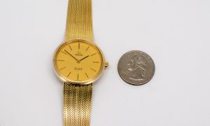 Vintage 14k Yellow Gold Omega De Ville Quartz Dress Watch With Button Crown-519