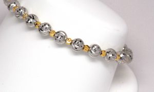 Officina Bernardi Two-Tone Sterling Silver Faceted Moon Bracelet-789