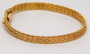 Solid 14k Yellow Gold 6mm Wide Fancy Mesh Link Bracelet-782