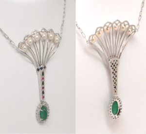 Art Deco Design Multicolor Gemstone Necklace