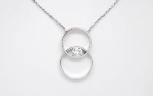 Custom Diamond Remembrance Necklace 14k White Gold
