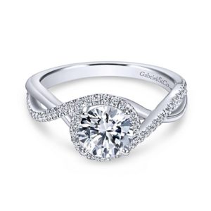 Gabriel & Co. Diamond Halo Ring Setting 14k White Gold