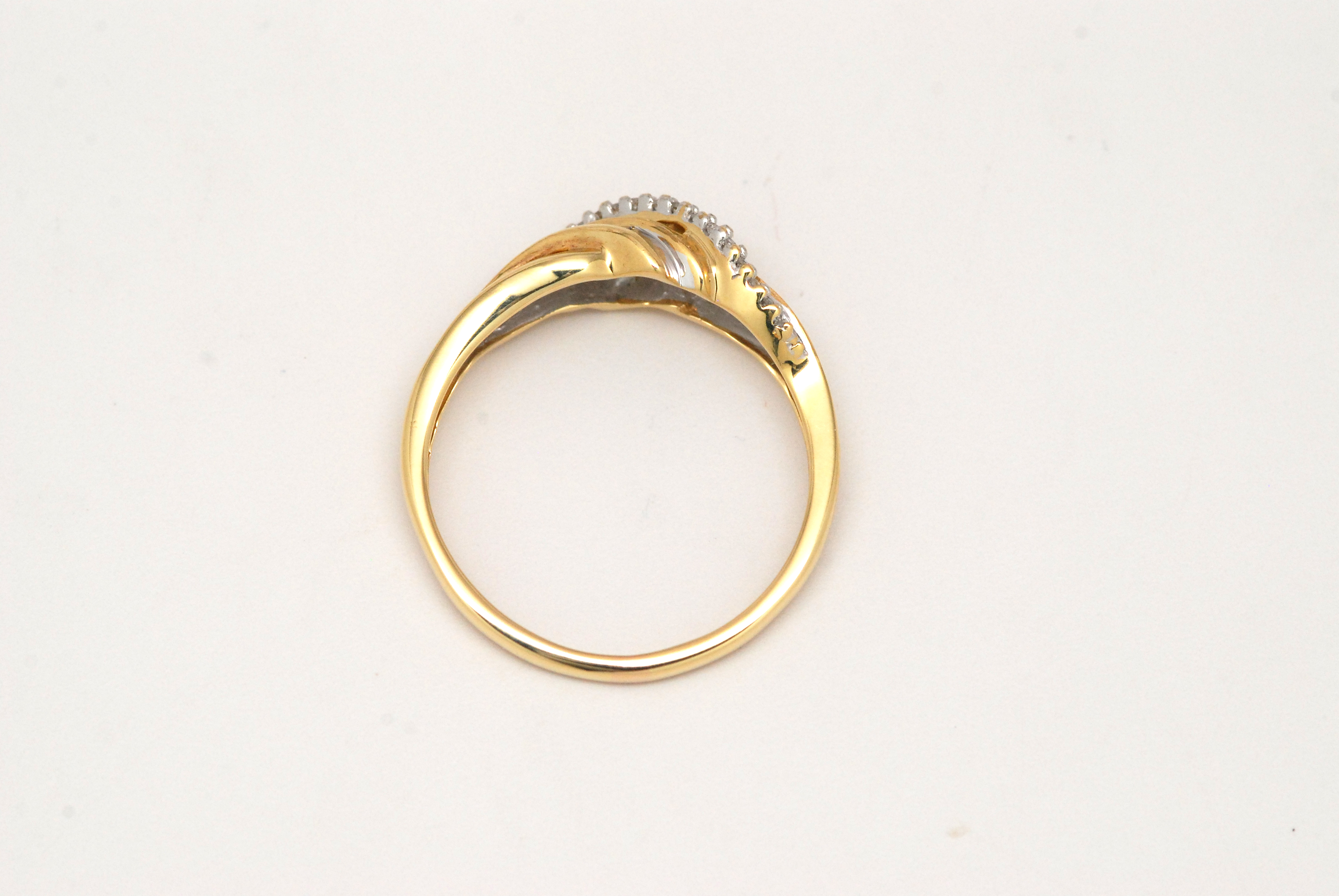 Baguette Round Diamond Bypass Ring 10k Yellow Gold - Kappy's Jewelry