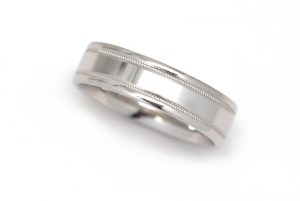 Men's Wedding Band 14k White Gold 6mm
