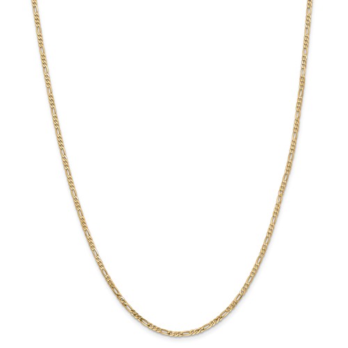 2.2mm Figaro Chain 14k Yellow Gold - Kappy's Fine Jewelry | West Palm ...