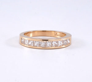 1.25ctw Princess Diamond Wedding Band 14k Yellow Gold