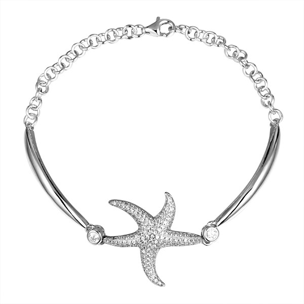 Silver starfish bracelet