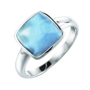 Square Larimar Ring Sterling Silver
