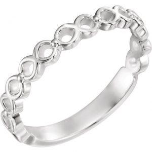 Stackable Infinity Band 14k White Gold