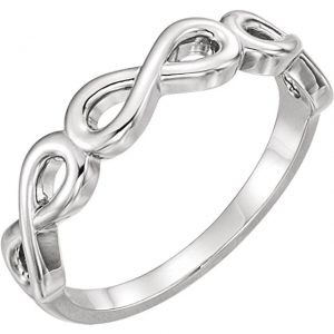Stackable Infinity Inspired Ring 14k White Gold