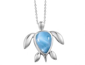 Larimar Turtle Charm Sterling Silver