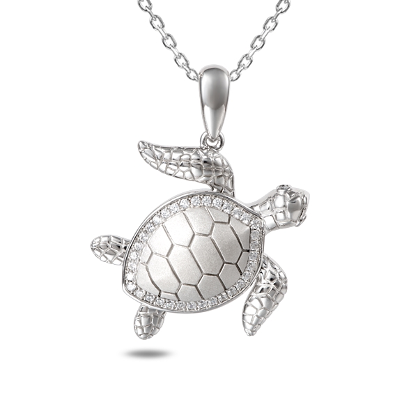 Large Swimming Turtle Charm Sterling Silver - Kappy's Fine Jewelry
