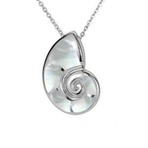 Nautilus Shell Pendant Sterling Silver