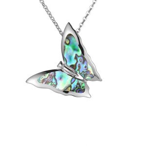 Abalone Butterfly Pendant Sterling Silver