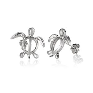 Turtle Earrings Sterling Silver