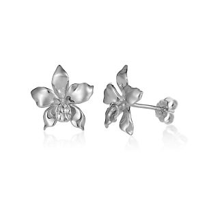 Orchid Earrings Sterling Silver