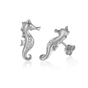 Seahorse Earrings Sterling Silver