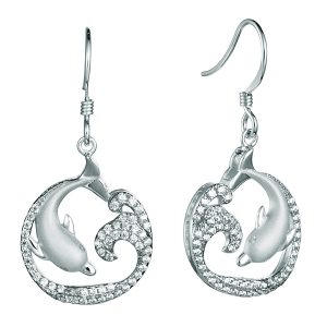 Dolphin Earrings Sterling Silver