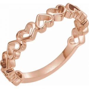 Heart Stackable Ring 14k Rose Gold