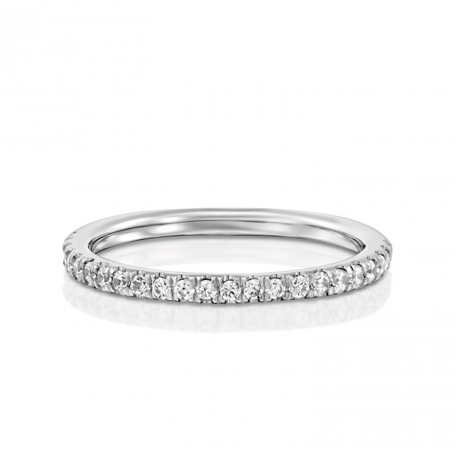 Stackable Ring 1/3ct Diamonds 18k White Gold - Kappy's Fine Jewelry
