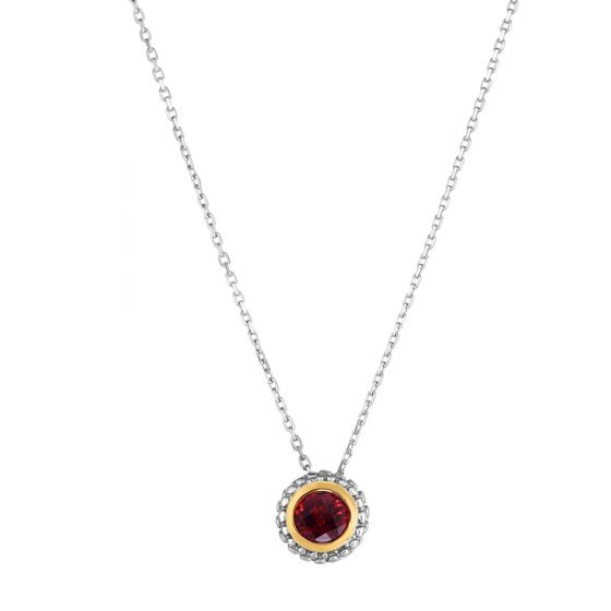 Garnet Necklace Sterling Silver 18k Gold - Kappy's Fine Jewelry | West ...