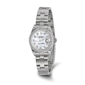 Rolex Steel/18k White Gold Bezel Lady Dia MOP Watch