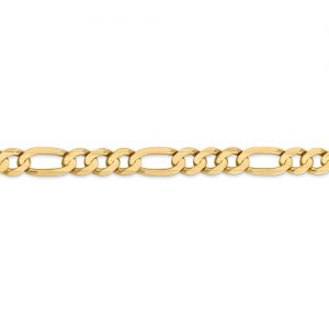 6.75mm Figaro Bracelet 14k Yellow Gold