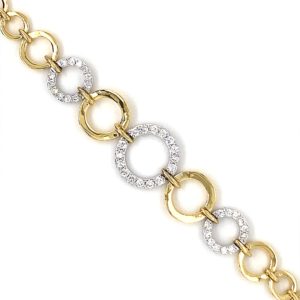 3/4ctw Circular Round Diamond Bracelet 18k TwoTone Gold