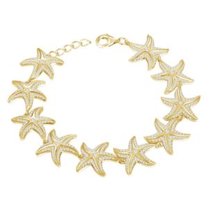 Starfish Bracelet 18k Gold Overlay Sterling Silver