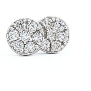 3/8ctw Cluster Diamond Stud Earrings 14k White Gold