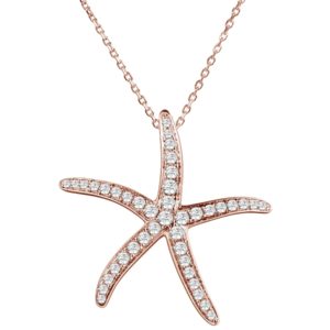 Starfish Charm Sterling Silver 18k Rose Gold Overlay