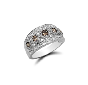 3/4ctw Chocolate Diamond Ring 14k White Gold