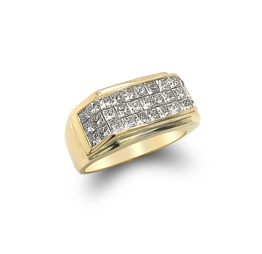 Men's Diamond Ring 2.6ctw 14k Yellow Gold