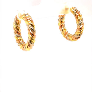 Tiffany & Co Hoop Earrings 18k Tricolor