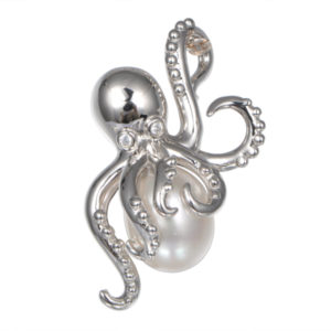 Octopus Pendant w/ Pearl Sterling Silver