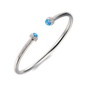 Synthetic Opal Bracelet CZ Sterling Silver