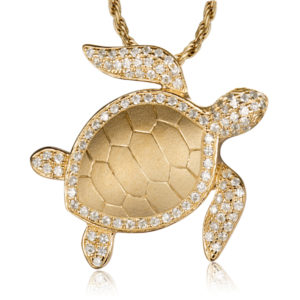 Turtle Charm Gold-Overlay Sterling Silver
