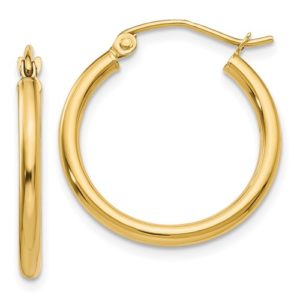 2mm Hoop Earrings 14k Yellow Gold