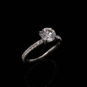 Diamond Solitaire Engagement Ring 1 1/2ctw 14k White Gold