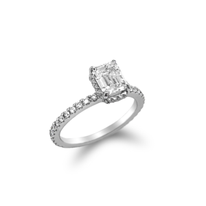 Emerald Diamond Engagement Ring 1 2/5ctw 18k White Gold