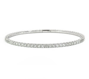Flexible Diamond Tennis Bracelet 2.8ctw 18k White Gold
