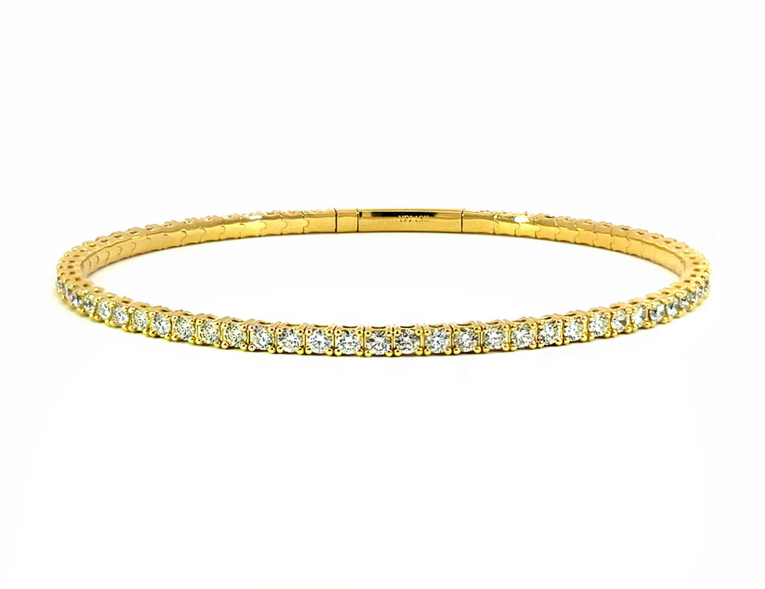 Flexible Diamond Tennis Bracelet 2.8ctw 18k Yellow Gold