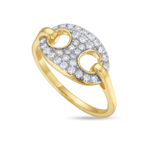 Gucci Style Ring w/ 0.38ctw Diamonds 14k Yellow Gold