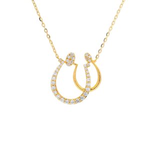 Horseshoe Necklace w/ Diamonds 2/5ctw 18k Yellow Gold