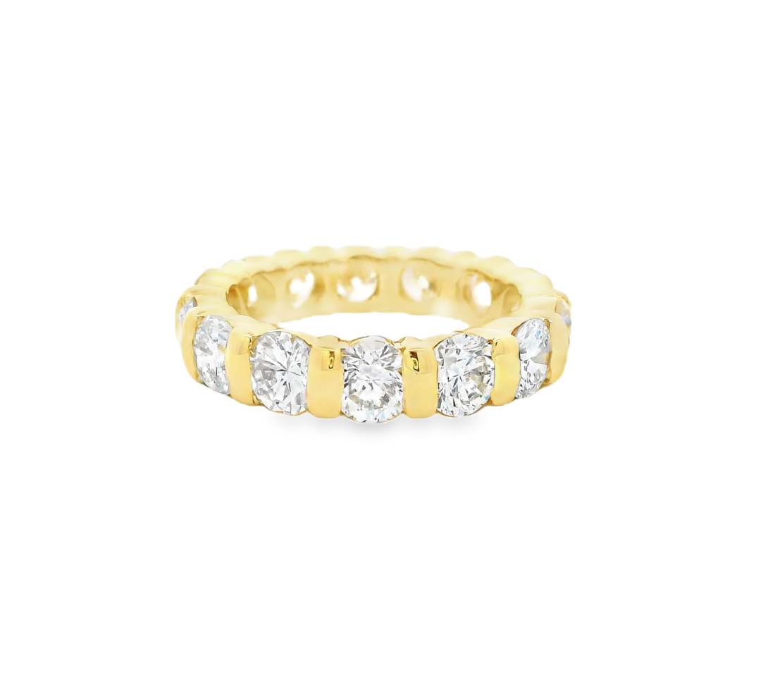 5ctw Natural Round Diamond Eternity Band 18k Yellow Gold