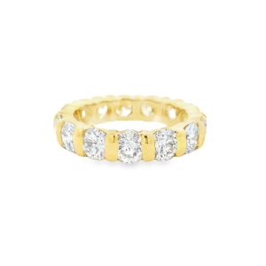 5ctw Natural Round Diamond Eternity Band 18k Yellow Gold