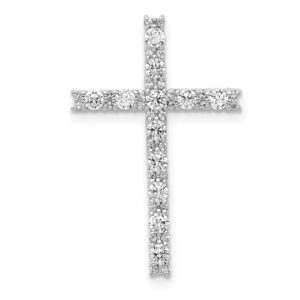 Diamond Cross Pendant 1/2ctw 14k White Gold