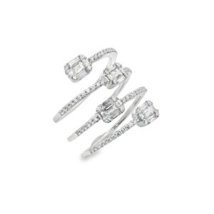 1.16ctw Diamond Spiral Ring 18k White Gold - 6