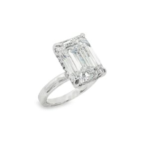 8.1ct Emerald Cut Lab Grown Diamond Engagement Ring 14k White Gold